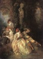 Arlequin et Columbine Jean Antoine Watteau classique rococo